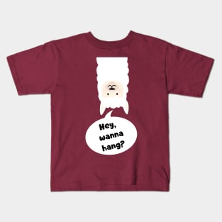 Hey, wanna hang? Cute & funny llama friendship pun Kids T-Shirt